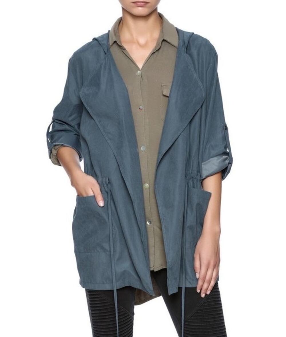 entro Hooded Cinch Waist Cardigan